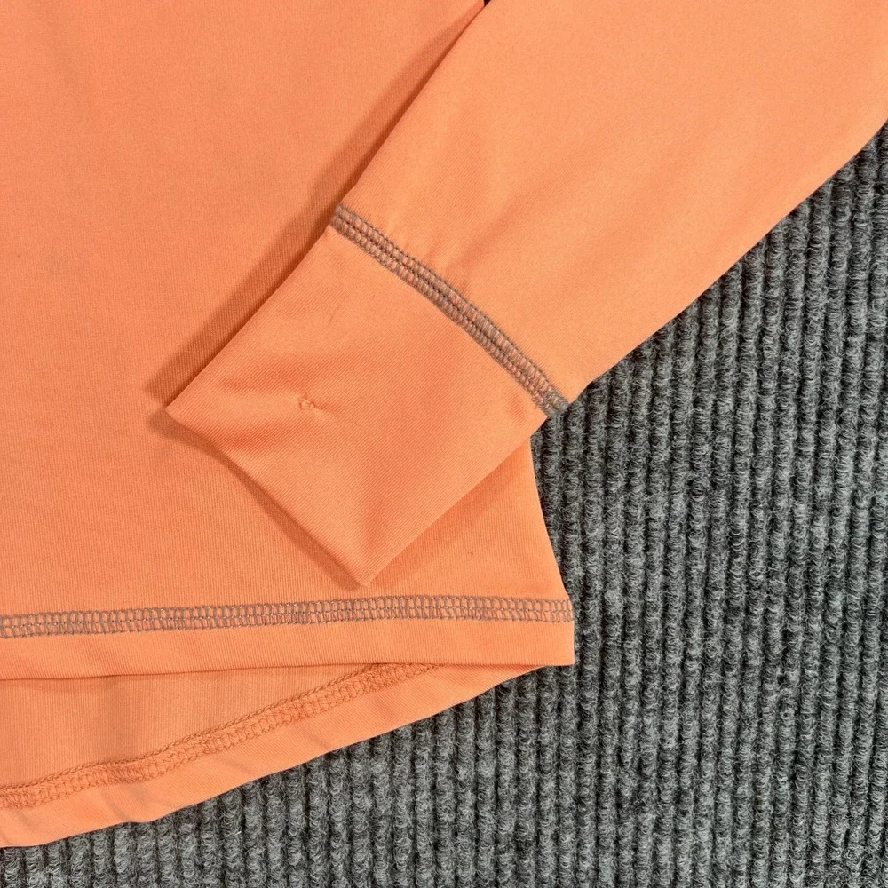 Harley Davidson Daytona Beach Pullover Shirt Womens Small Orange 1/4 Zip Biker
